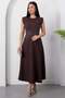 Crew Neck Dress with Stone on the Chest Grs4168