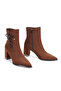 Thick Galvanized Heeled Pointed Toe Women's Boots with Bow - 2