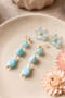Women's Floral and Beaded Dangle Earrings Set of 2 Pairs