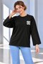 Women's 91 Printed Oversize Crew Neck Long Sleeve Sweatshirt My3535 - 2