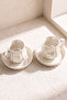 Ecroia Line Wavy Porcelain 2-Person Coffee Cup Set - 3