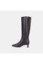 Women's Bitter Brown Pointed Toe Half Zipper Leather Boots - 3