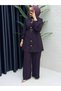 Women's Hijab Stylish Quality Pants Set in Plum Color - 2
