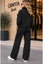 Şans Li̇fe Women's Trousers with Tunnel Waist, Shoulder Zipper Detail, Jacket and Bottom Top Two-Piece Set - 8