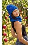 Hand Knitted Soft Women's and Men's Beanie Neck Collar Set Blue - 3