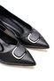 Women's Silvery Open-Back Thick Short Heeled Closed Evening Dress Shoes - 2