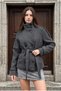 Women's Stand Collar Belted Cashmere Short Coat