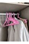 Patterned Flexible Thick Dress Pants Scarf Coat Hanger Set of 12 - Pink