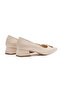 Women's Silvery Open-Back Thick Short Heeled Closed Evening Dress Shoes - 6
