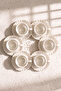 Ecroia Line Wavy Porcelain 6-Person Coffee Cup Set - 5