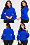 Ag Country Royal Brooch Detailed Pleated Flywheel Sleeve Plus Size Blouse - 4