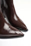Zrt05Mk01 Premium 7.5 cm Thick Heeled Bitter Brown Patent Leather Winter Women's Boots - 4