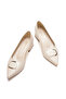 Women's Silvery Open-Back Thick Short Heeled Closed Evening Dress Shoes - 4