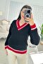 V-Neck Knitwear Blouse 7K123