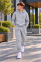 Men's Oversize Hooded Rubberized Leggings Track Suit