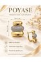 Gold Color Stone Women's Earrings Three-Section Curved Design - 2