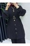 Women's Hijab Stylish Quality Black Two-Piece Suit with Pants - 2
