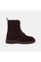 Women's Bitter Brown Lace Detailed Zippered Suede Boots - 2
