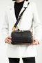 Women's Hand and Shoulder Bag with Cross Strap, Logo, Multi-Compartment, Cream, Daily Stylish, Black Tan - 3