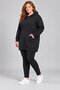 Women's Plus Size Black Hooded Long Sweatshirt with Kangaroo Pocket Hzl28S-Rzb209