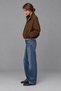 Soft Textured Balloon Sleeve Brown Bomber Jacket - 2