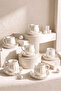 Ecroia Line Wavy Porcelain 6-Person Coffee Cup Set