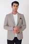 Slim Fit Beige Wool Jacket with Pocket Pockets and Stretch Fabric C 745 - 3
