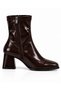 Flat-Toe Stretchy Heeled Boots Brown Yanki̇ - 2