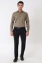 Slim Fit Cotton Satin Classic Khaki Shirt Gk 604 - 3
