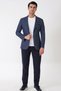 Slim Fit Double Slit Pocket Woolen Navy Blue Jacket C 752 - 2