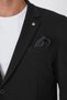 Slim Fit Pocket Pocket Flexible Tencel Fabric Black Jacket C 751 - 6