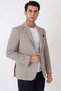 Slim Fit Beige Wool Jacket with Pocket Pockets and Stretch Fabric C 745 - 5