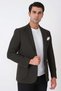 Slim Fit Khaki Jacket with Pocket Pockets, Ribbed Fabric, Flexible Wool, C 747 - 5