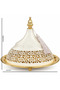 Metal Tajine with Decorative Lid Cream & Gold - 25×20cm - 6
