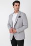 Comfort Fit Pocket Pocket Waffle Fabric Flexible Cotton Gray Blazer Jacket C 739 - 5