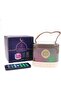 Quran Speaker SQ-805 with Multi LED Light, White with Brown - 3