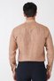 Comfort Fit Sport Collar Foldable Caramel Linen Shirt g 1612 - 5
