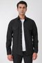 Comfort Fit Side Pocket Flexible Pinstripe Dark Black Shirt Jacket g 1608