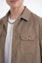 Comfort Fit Side Pocket Buttoned Flexible Tobacco Linen Shirt Jacket C 737 - 6