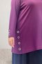 68107 Plus Size Modal Tunic with Eyelet Detail on Sleeves and Sides - Plum - 2