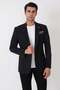 Comfort Fit Pocket Pocket Flexible Cotton Black Jacket C 738 - 3
