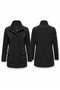 Front Zipper and Snap Detail Drawstring Waist Trench Coat 560043 Black - 2