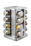 16-Piece Rotating Spice Rack Set with Chrome Square Stand, 118 ml Glass Jars – 360 °   Rotary 29X20 cm - 3