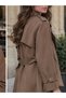 Short Trench Coat with Double Breasted Collar and Apollet - 6