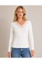Women's Plus Size White V Lace Collar Blouse Hzl26S-Zss19451 - 3