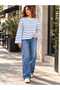 New Season Seasonal 100% Cotton Striped Oversize Wide Sleeve Women's Blouse - 5