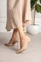 Beige Patent Leather Stiletto Open Side Pointed Toe Thin Heeled Women's Heeled Shoes Wedding Invitation Graduation - 2