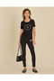 Senior Girls Black Printed Slim Fit Leggings - 2