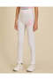 Senior Girls White Printed Slim Fit Leggings