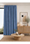 Ada Fon Light Indigo Color Soft Textured Decorative Background Curtain